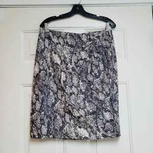 Classiques Entier Silk/Cupro Pencil Skirt – Brown Snakeskin Print (12)